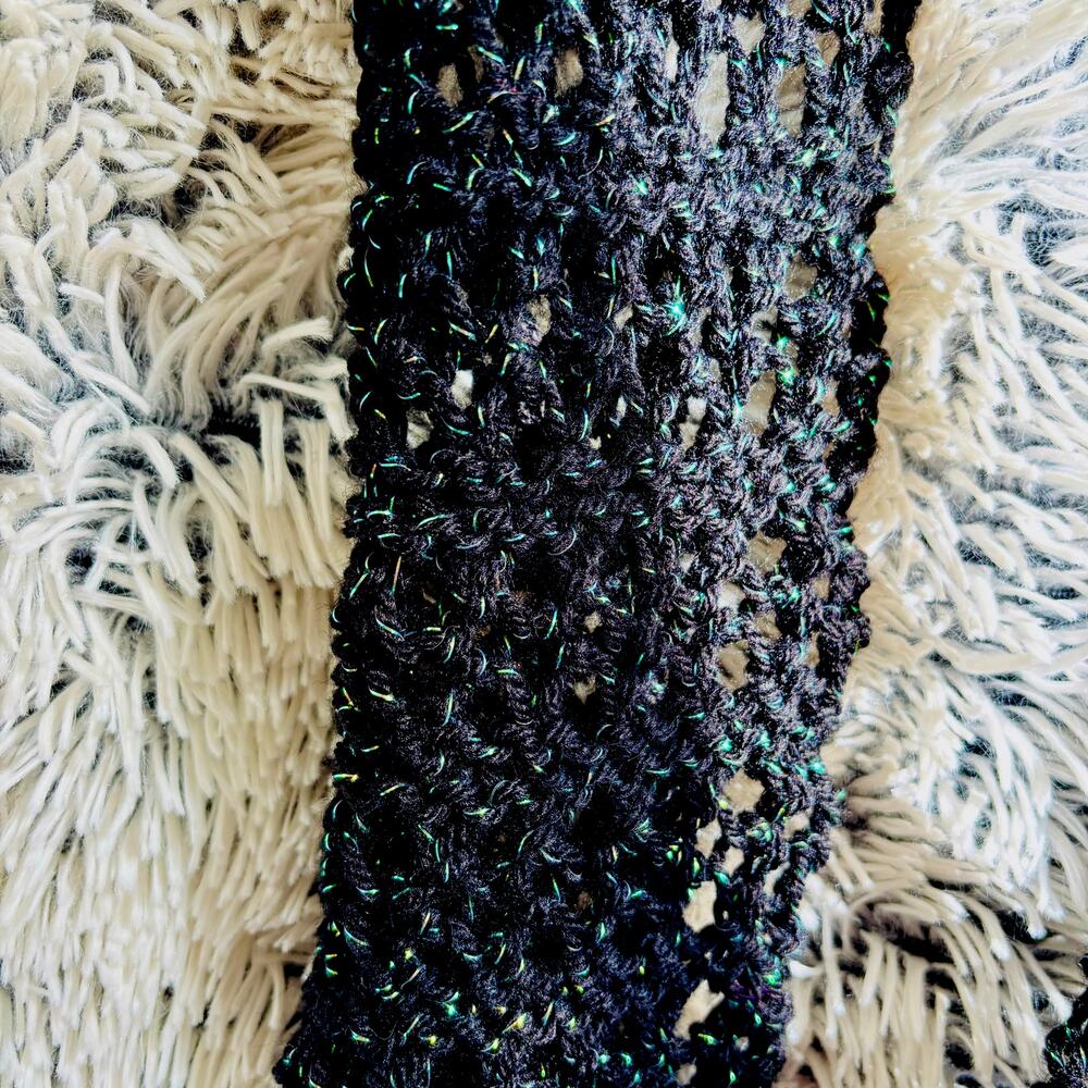 Vintage 1980's Knitted Sparkly Skinny Scarf